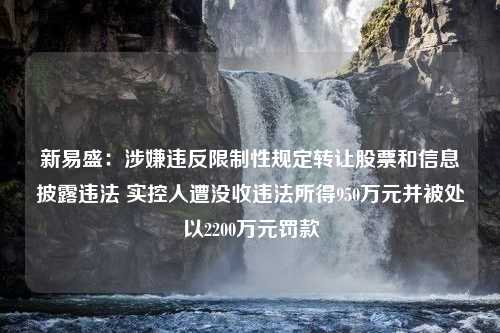 新易盛：涉嫌违反限制性规定转让股票和信息披露违法 实控人遭没收违法所得950万元并被处以2200万元罚款