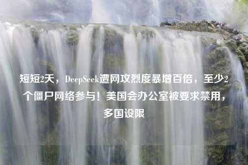 短短2天，DeepSeek遭网攻烈度暴增百倍，至少2个僵尸网络参与！美国会办公室被要求禁用，多国设限