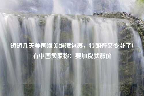 短短几天美国海关堆满包裹，特朗普又变卦了！有中国卖家称：要加税就涨价